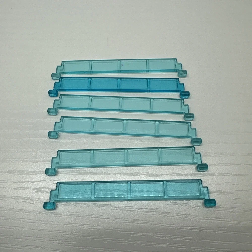 LEGO Parts: Garage‎ Door Roller Sections, Part # 30061, Translucent Blue - 6 Pcs